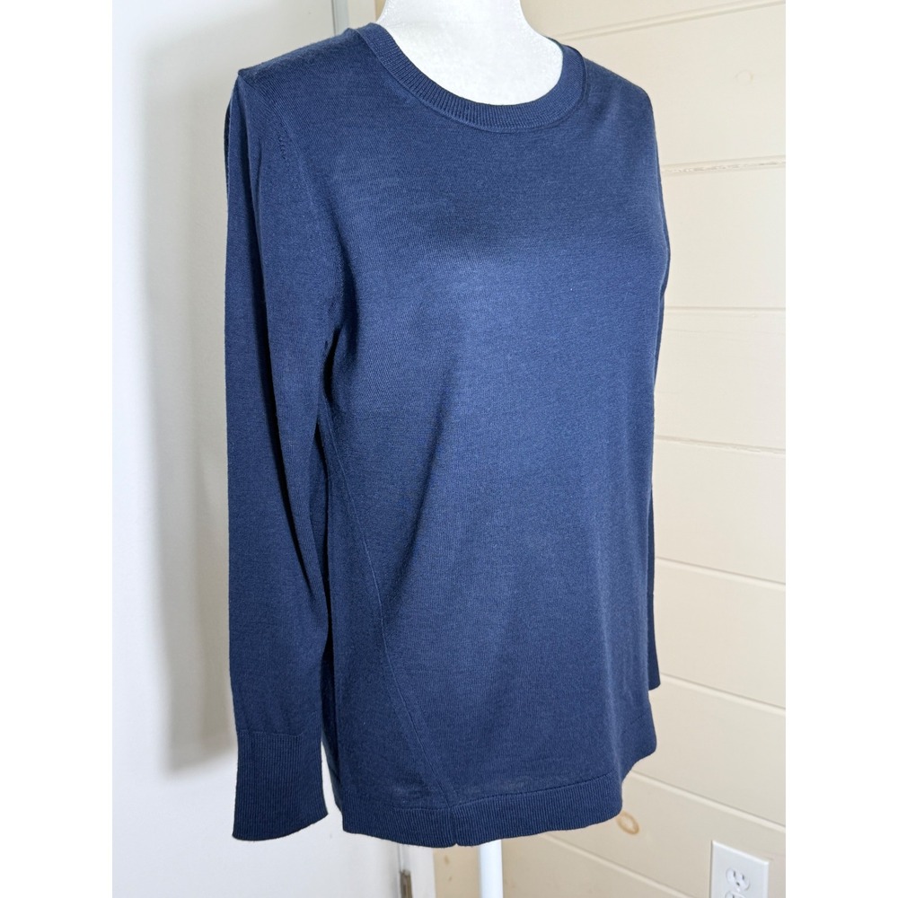 Banana Republic Sweater Crew Neck Extra Fine Merino Wool Navy Blue Small